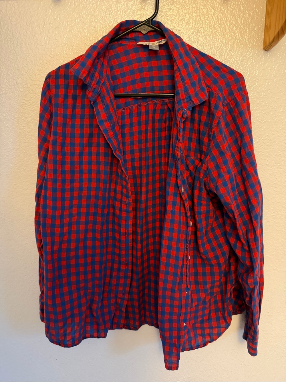 Old Navy Red and Blue Plaid Button-Down Shirt